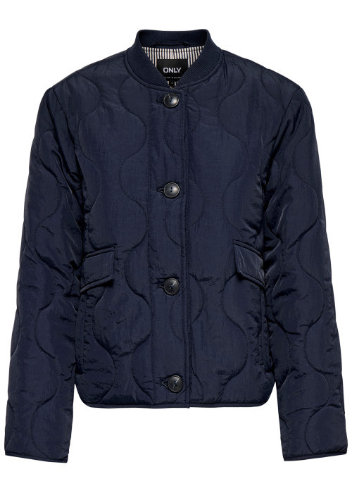 Blouson marine uni avec une coupe droite et un...