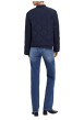 Thumbnail Blouson marine uni avec une coupe droite et un col montant - Image 4