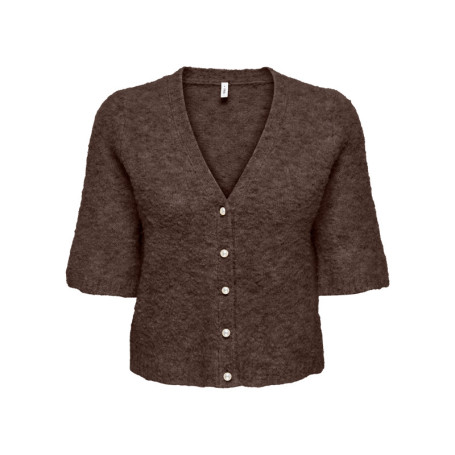 Gilet marron uni avec une coupe droite et des...