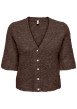 Thumbnail Gilet marron uni avec une coupe droite et des manches courtes