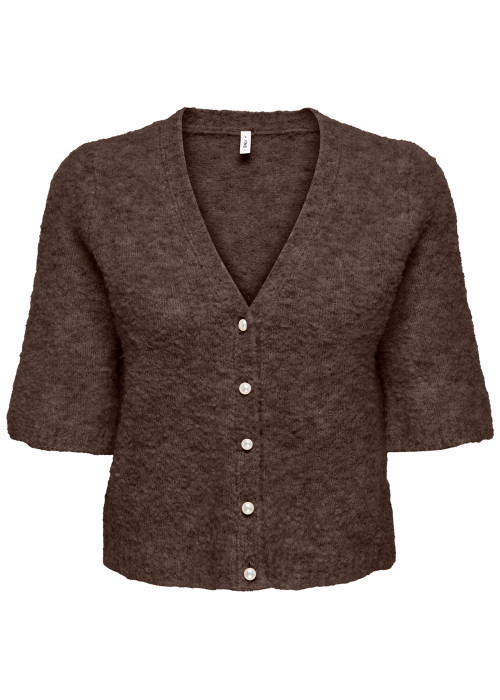 Gilet marron uni avec une coupe droite et des...