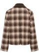 Thumbnail Manteau marron à carreaux avec une coupe droite et un col à revers - Image 2