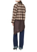 Thumbnail Manteau marron à carreaux avec une coupe droite et un col à revers - Image 4