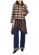 Thumbnail Manteau marron à carreaux avec une coupe droite et un col à revers - Image 5