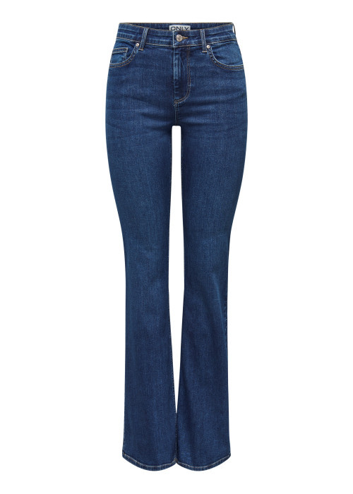 Jean en coton biologique indigo uni avec une...