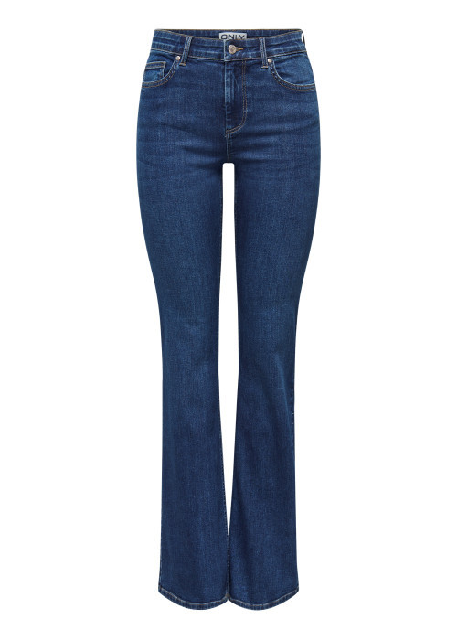 Jean en coton biologique indigo uni avec une coupe bootcut