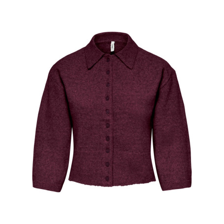 Gilet bordeaux uni avec une coupe ajustée et...