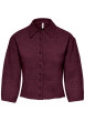 Thumbnail Gilet bordeaux uni avec une coupe ajustée et des manches longues