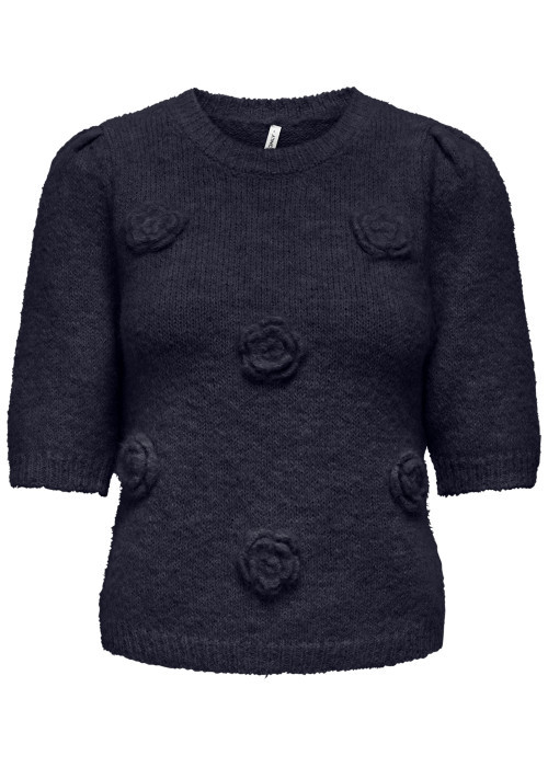 Pull marine uni avec une coupe droite et des...