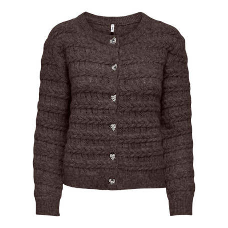 Gilet marron uni avec une coupe droite et des...