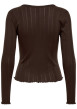 Thumbnail Top marron uni avec une coupe ajustée et des manches longues - Image 2