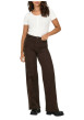 Thumbnail Pantalon en coton biologique marron uni avec une coupe bootcut - Image 3