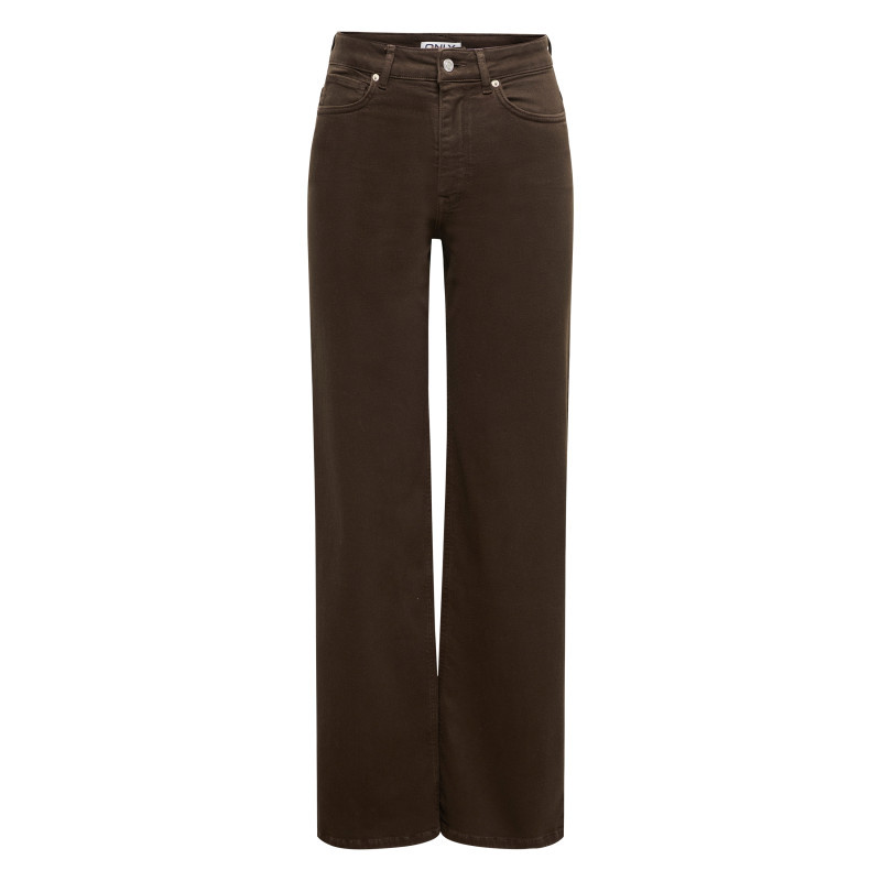 Only - Pantalon En Coton Biologique Marron Uni Avec Une Coupe Bootcut - Marron