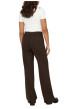 Thumbnail Pantalon en coton biologique marron uni avec une coupe bootcut - Image 4