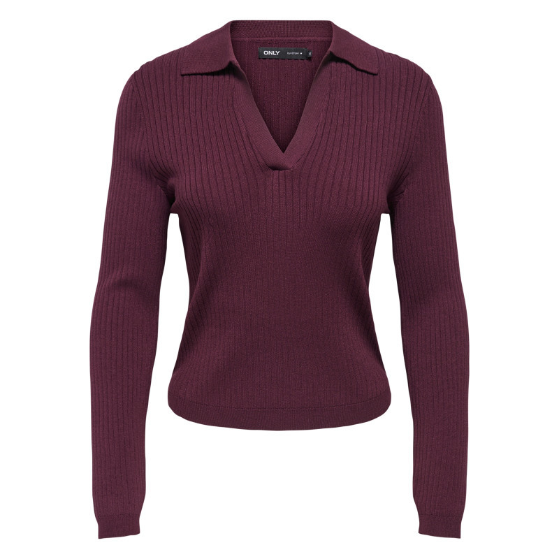 Only - Pull Prune Uni Avec Une Coupe Ajustée Et Des Manches Longues - Violet Only - Pull Prune Uni Avec Une Coupe Ajustée Et Des Manches Longues - Violet