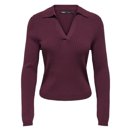Pull prune uni avec une coupe ajustée et des...