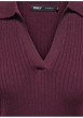 Thumbnail Pull prune uni avec une coupe ajustée et des manches longues - Image 3