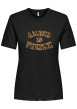 Thumbnail T-shirt en coton biologique noir imprimé avec une coupe droite