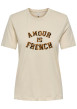 Thumbnail T-shirt en coton biologique beige imprimé avec une coupe droite
