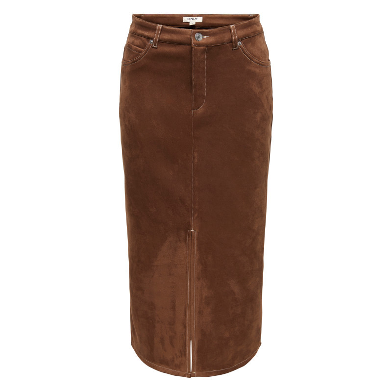 Only - Jupe Longue Camel Uni Avec Une Coupe Ajustée Et Une Fente A L'avant - Brun Only - Jupe Longue Camel Uni Avec Une Coupe Ajustée Et Une Fente A L'avant - Brun