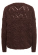 Thumbnail Pull marron uni avec une coupe droite et des manches longues - Image 2