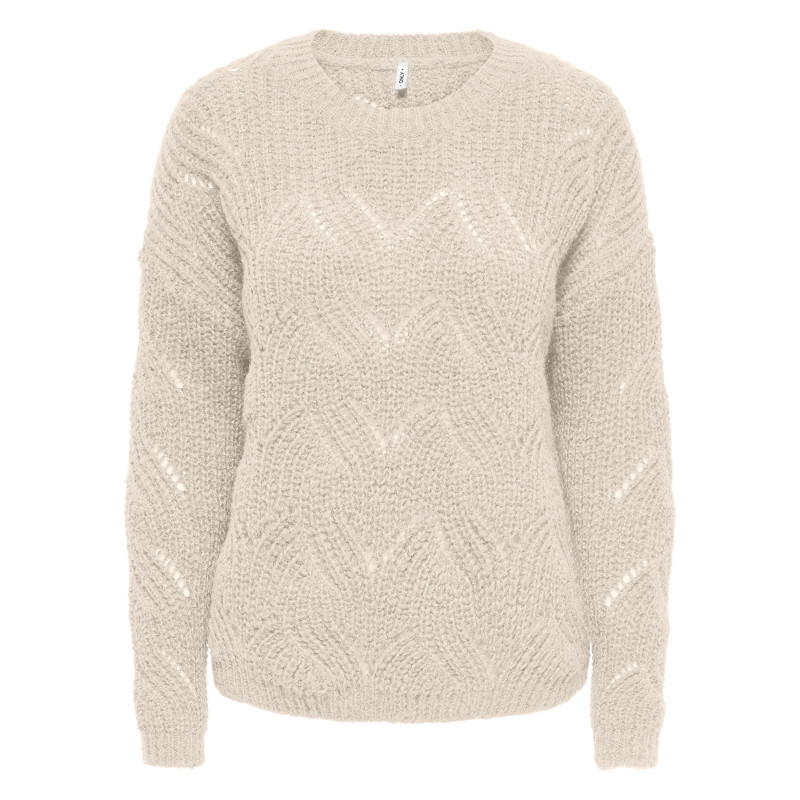 Only - Pull écru Uni Avec Une Coupe Droite Et Des Manches Longues - Beige Only - Pull écru Uni Avec Une Coupe Droite Et Des Manches Longues - Beige