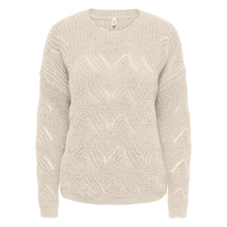 Pull écru uni avec une coupe droite et des...