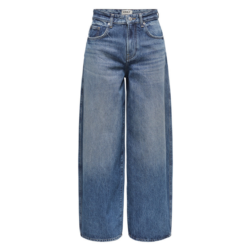 Only - Jean En Coton Bleu Uni Avec Une Coupe Bootcut Et Des Surpiqûres Camel - Bleu Only - Jean En Coton Bleu Uni Avec Une Coupe Bootcut Et Des Surpiqûres Camel - Bleu