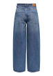 Thumbnail Jean en coton bleu uni avec une coupe bootcut et des surpiqûres camel - Image 2