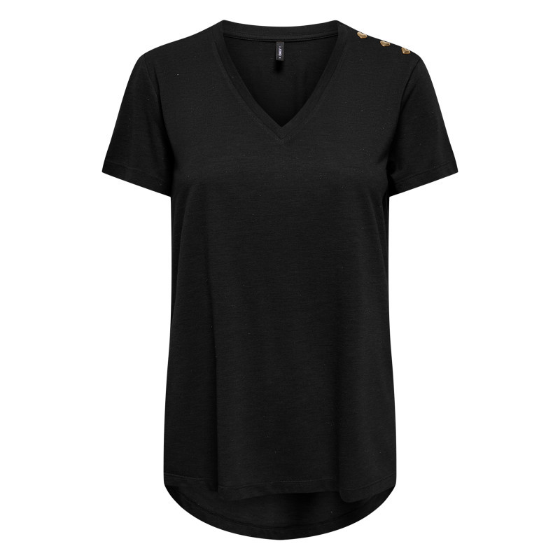 Only - T-shirt Noir Uni Avec Une Coupe Droite Et Des Manches Courtes - Noir
