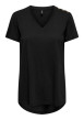 Thumbnail T-shirt noir uni avec une coupe droite et des manches courtes