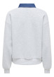 Thumbnail Sweat gris clair uni avec une coupe droite et un col boutonné de polo - Image 2