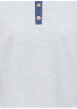 Thumbnail Sweat gris clair uni avec une coupe droite et un col boutonné de polo - Image 3