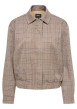 Thumbnail Blouson beige à carreaux avec une coupe droite et une taille élastiquée