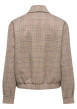Thumbnail Blouson beige à carreaux avec une coupe droite et une taille élastiquée - Image 2