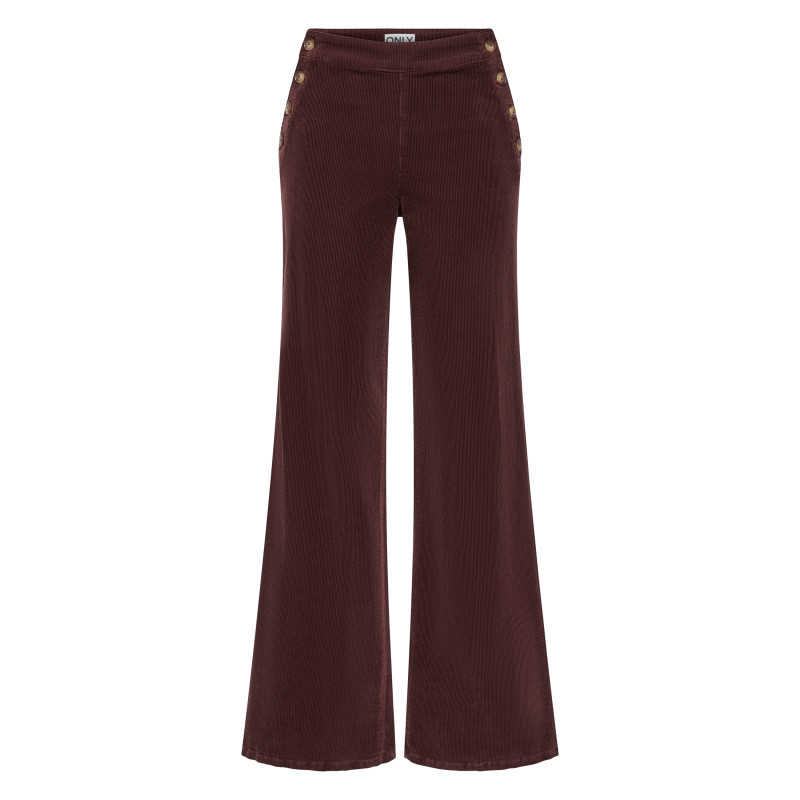 Only - Pantalon Chino En Coton Marron Uni Avec Une Coupe Bootcut - Marron Only - Pantalon Chino En Coton Marron Uni Avec Une Coupe Bootcut - Marron