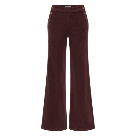 Pantalon chino en coton marron uni avec une...