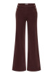 Thumbnail Pantalon chino en coton marron uni avec une coupe bootcut