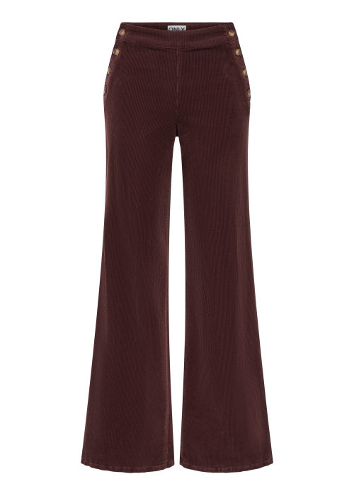 Pantalon chino en coton marron uni avec une coupe bootcut