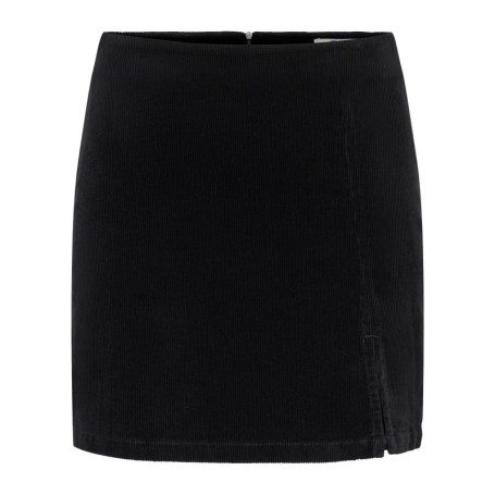 Jupe courte en coton noire unie avec une coupe...