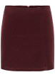 Thumbnail Jupe courte en coton bordeaux uni avec une coupe droite et une fente ouverte