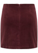 Thumbnail Jupe courte en coton bordeaux uni avec une coupe droite et une fente ouverte - Image 2