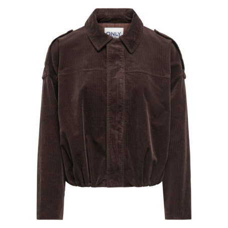 Blouson en coton marron uni avec une coupe...