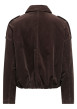 Thumbnail Blouson en coton marron uni avec une coupe cropped et un col à revers - Image 2