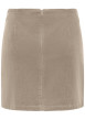 Thumbnail Jupe courte en coton beige uni avec une coupe droite et une fente ouverte - Image 2