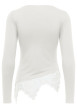 Thumbnail T-shirt écru uni avec une coupe ajustée et des manches longues - Image 2