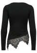 Thumbnail T-shirt noir uni avec une coupe ajustée et des manches longues - Image 2
