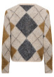 Thumbnail Pull beige à carreaux avec une coupe droiteet des manches longues - Image 2