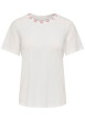 Thumbnail T-shirt en coton biologique blanc uni avec une coupe droite et un col rond