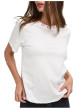 Thumbnail T-shirt en coton biologique blanc uni avec une coupe droite et un col rond - Image 3